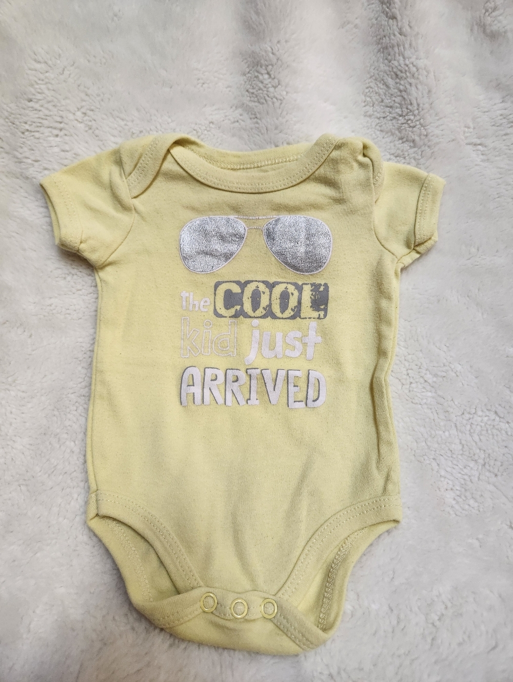 Swiggles Yellow Baby Bodysuit with Silver Sunglasses Graphic 5 For $20 Bundle